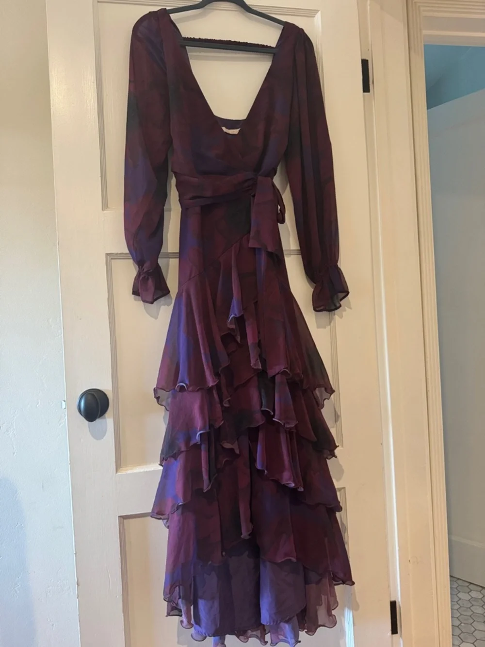 Hutch Long-Sleeve Wrap Ruffle Maxi Dress - Picture 3 of 4